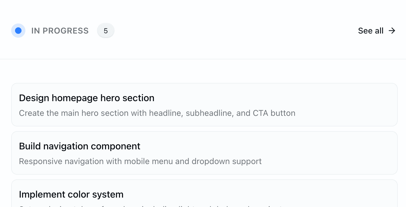 Clients stay informed on their own — Clients check their portal whenever they want. They see real-time status, upcoming milestones, and delivered work — without pinging your team.